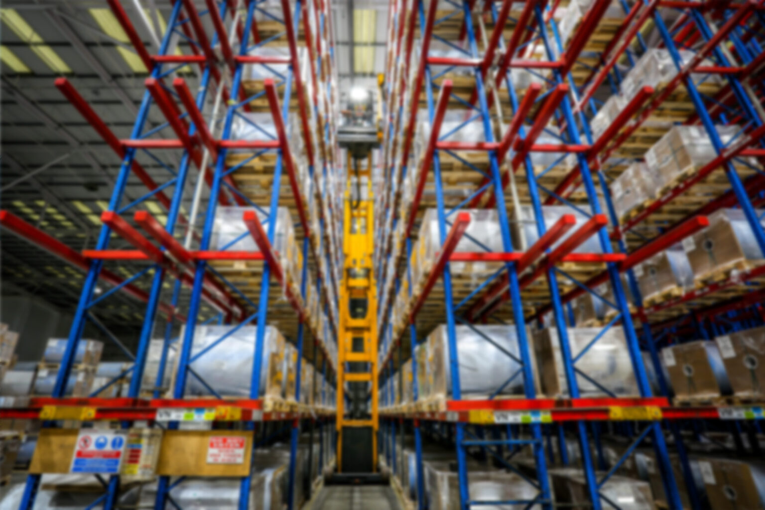 Racked warehouse storage for palletised and break bulk cargo at Middlegate Europe
